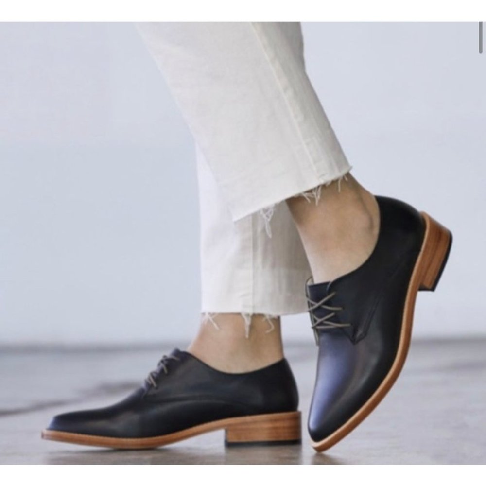 Nisolo James Oxford Shoes Women’s 8.5 Black - Picture 1 of 7